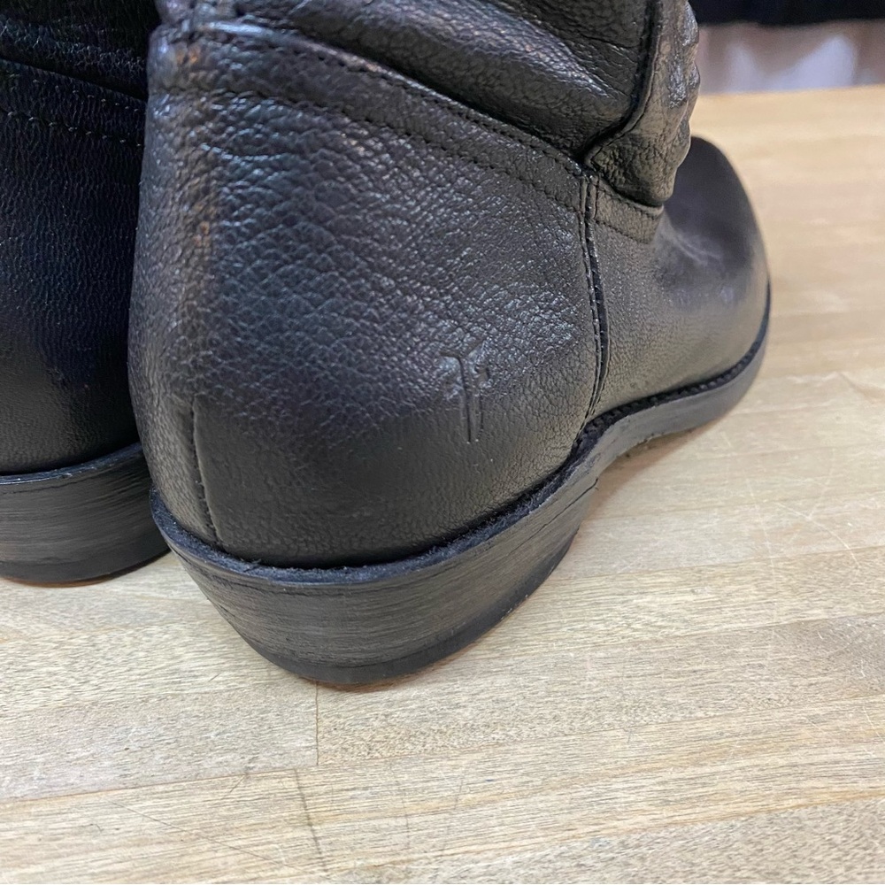 FRYE Rider Pyramid Boots Black Leather Sz 6.5 - Picture 3 of 10